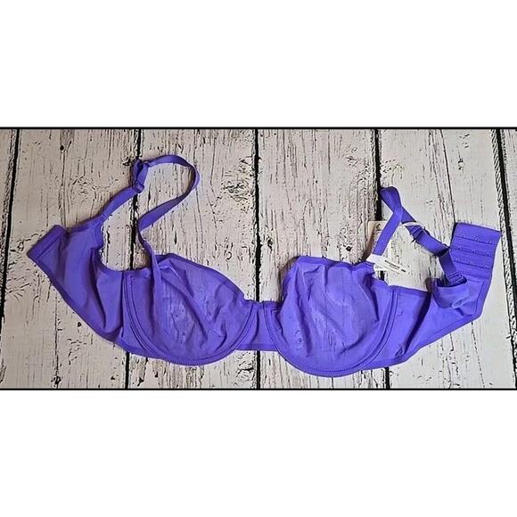 Aerie Smoothez Microfiber Unlined Balconette Bra Purple 36C Underwire NWT - Picture 1 of 4